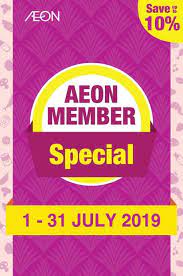 Get free aeon big now and use aeon big immediately to get % off or $ off or free shipping. 1 31 Jul 2019 Aeon Member Monthly Special Promotion Everydayonsales Com