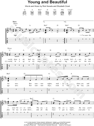 Lana del ray — young and beautiful (kevin blanc remix). Lana Del Rey Young Beautiful Guitar Tab In D Major Download Print Sku Mn0126984