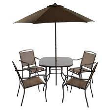 Set Up The 6 Pc Glass And Sling Patio Dining Set And You 39 Re Ready For Family And Friends To Stop By It 39 S Patio Furniture Sets Patio Dining Set Patio