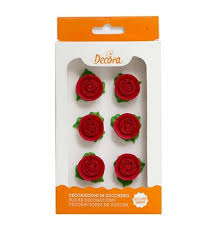 Colócalas limpias y planas entre papel de periódico, que te ayudará absorber su agua durante el secado. Decoraciones De Azucar Rosa Roja Con Hojas Dulcinenca