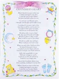 Grandmas Heart Greeting Card For New Grandchild Grandma Quotes Grandma Poem Baby Shower Card Sayings
