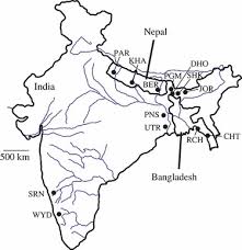 India is approximately 3,287,263 sq km, while bangladesh is approximately 148,460 sq km, making bangladesh 4.52% the size of india. Map Of Study Area India Nepal Bangladesh With Sampling Locations Download Scientific Diagram