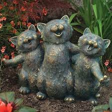 Art Cat Serenading Cats Garden Sculpture Copyrighted At Amazon In 2020 Garden Statues Cat Garden Outdoor Statues