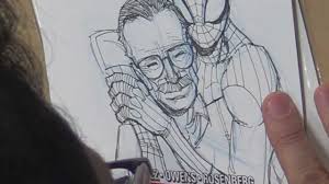 Humberto Ramos Drawing Spider Man Hugging Stan Lee Man Hug Stan Lee Drawings