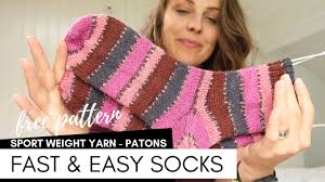 Basic knit socks patons free project sheets. Patons Kroy Socks Mulberry Stripes Fast And Easy Socks Free Pattern Knit By Knittingilove Youtube