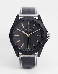 Men's chronograph sliver tone stainless steel bracelet watch 50mm. Armani Exchange Mens Drexler Watch In Black Ax2640 Asos