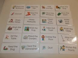 Laminated Chore Chart Picture And Word Flash Cards