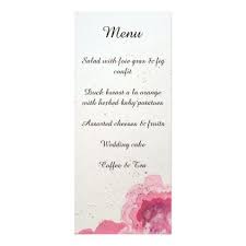 Floral Wedding Reception Menu Cards French Invitation Zazzle Com Wedding Reception Menu Romantic Wedding Gifts Wedding Cards