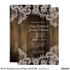 Rustic Antique Lace And Barn Wood Wedding Invitation Zazzle Com Reception Only Invitations Barn Wood Wedding Invitations Custom Wedding Invitations