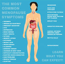 Infographic on common menopause symptoms and women's health