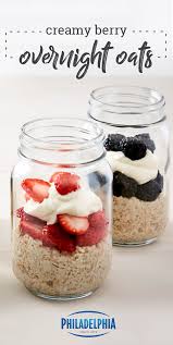Creamy Berry Overnight Oats Recipe Mason Jar Meals Recipes Oats Recipes