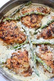Creamy Garlic Dream Chicken W Asparagus Recipe Creamy Chicken Dish Recipes Chicken Recipes