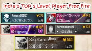 Garena free fire, also known as free fire, is a battle royale game, developed by garena and published by garena for android and ios. India Top 5 Latest Highest Level Player In Free Fire Free Fire Mein Sabse Jyada Level Wale 5 Player Youtube