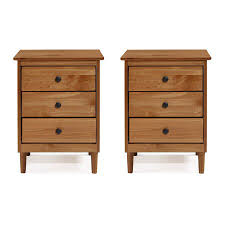 Rated 4.5 out of 5 stars. Madeline 3 Drawer Caramel Nightstand By Bellamy Studios Set Of 2 Walmart Com Wood Nightstand White Nightstand Nightstand
