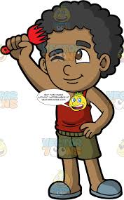 This doesn't mean you have to wash their hair every day, but do dampen it before brushing. Boy Brush Hair Cartoon