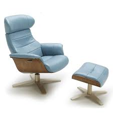 Mod blue berry armchair $399. Keller Blue Leather Lounge Chair Ottoman Eurway