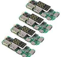 UMLIFE 4pcs 18650 Charging Board ，Dual USB 5V 2.4A Mobile Power Bank Module  186 50 Lithium Battery Charger Board with Overcharge Overdischarge Short ...