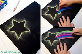Shooting star clipart black and white. Dazzling Shooting Star Paintings With Chalk Pastels Projects With Kids