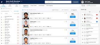 Fantasy Basketball Mock Drafts Cheat Sheets Draft Software