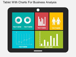 tablet with charts for business analysis powerpoint