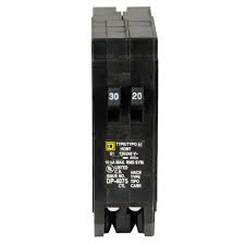 Qo2020 breaker, plug in, tandem, 1p, 20a, 120/240vac, 10kaic. Square D Homeline 30 Amp 20 Amp Single Pole Tandem Circuit Breaker Homt3020cp The Home Depot