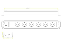 Bachmann 300 000 Handwerkerleiste 6x Steckdose 19 Zoll Rack