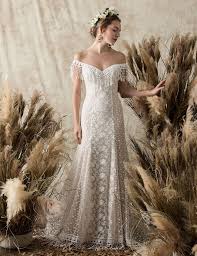 Gowns For The Laid Back Bride The Etheria Collection From Dreamers And Lovers Green Wedding Shoes Fringe Wedding Dress Boho Wedding Dress Lace Beach Wedding Dress