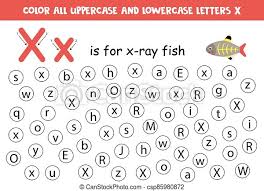 Find alphabetworksheetsfree.com on category worksheets. Alphabet Worksheet Find All Letters X Dot Letters Dot Or Color Letter X Alphabet Learning Page For Preschoolers Abc Canstock