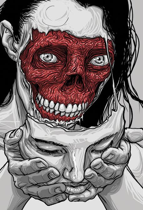 31 Days of Halloween: 7/ 31: Monster with Human Mask Art