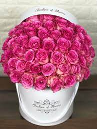 Maybe you would like to learn more about one of these? 50 Bright Pink Rose Round Box Flower Delivery San Antonio Heights