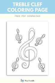 Free Treble Clef Coloring Page In 2020 Coloring Pages Treble Clef Printables