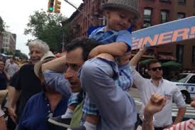 Back in Park Slope, Weiner defends Huma from Grassley, and takes a shot at  'lord governor' Lhota