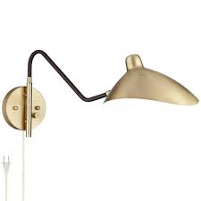 Wall lights bedroom lighting ideas modern. 360 Lighting Modern Retro Swing Arm Wall Lamp Bronze Antique Brass Plug In Light Fixture For Bedroom Bedside Living Room Reading Target
