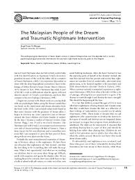 What is your malaysian dream? Pdf The Malaysian People Of The Dream And Traumatic Nightmare Intervention Angel K Morgan Academia Edu