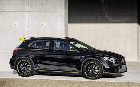 Download Wallpapers Mercedes-amg Gla 45 2018 4matic Yellow Night Edition X156 4k Tuning Hatchback New Cars Black Gla Mercedes Besthqwallpaperscom Mercedes Benz Gla New Mercedes Amg Mercedes Amg