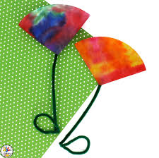Tie dye flowers coffee filter. Tie Dye Coffee Filter Flower Craft For Kids Process Art Activity