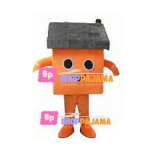 Stable Orange Brick House Mascot Costume