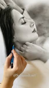 چشمات‌چه‌رنگیه؟😍 @sabanadi.art @sabanadi.art #سیاه_قلم #مشکی #چشم  #نقاشی_چشم##pointe #pointer