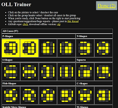 The aim of oll (orientation of the last layer) is to get all yellow sticker to face up if you are doing white cross. Oll Trainer Speedsolving Puzzles Community