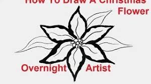 Test your creative skills as you learn to draw a poinsettia. How To Draw Flowers Draw A Christmas Flower Youtube