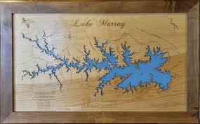 Amazon Com Lake Murray South Carolina Framed Wood Map