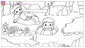 Gambar diatas selain simple juga terlihat elegan. 50 Mewarnai Gambar Pemandangan Air Terjun Terbaik Koleksi Gambar Pemandangan