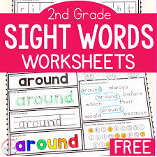 free printable second grade sight word worksheets