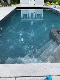 Grays to love but not too much first i will start by saying, color plasters are very nice (i love dark bottom pools!) they will attract the heat from the sun more than a light liner (as any other dark color material) but they tend to fade away, mottling and bleach spots occur within a few months and. Medium Gray Plaster Pool Plaster Pool House Pool