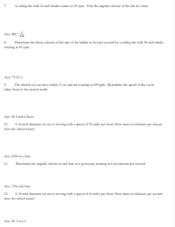 ﻿ ﻿ is the linear velocity expressed in meters per second ﻿ ﻿ is the angular velocity expressed in radians per second ﻿ ﻿ is the radius expressed in meters for example, let's consider a vehicle with wheels having a radius of 10. Dimensional Analysis Linear And Angular Speed A Chegg Com
