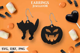 Download Halloween Earrings Cut File Svg Dxf Png Formats Pumpkin 350500 Cut Files Design Bundles