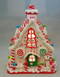 Gingerbread House White Christmas Led Light Up Candy Clay Dough 8 5 Kurt Adler Gingerbread House Decorations Gingerbread House Gingerbread Decorations