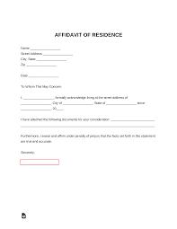 Some banks also require a professional reference is a letter from a lawyer, accountant, or other person of reputable profession. Free Proof Of Residency Letter Affidavit Of Residence Pdf Word Eforms
