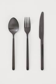 3 Pack Cutlery Black Matte H M Us En 2020 H M Acier Inoxydable H M Home