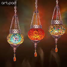 Table lamps desk lamps floor lamps night lights tiffany. Artpad Bohemia Mediterranean Lighting Turkish Restaurant Pendant Lights 110 220v Moroccan Mosaic Lamp Home Led Bar Hanging Light Pendant Lights Aliexpress